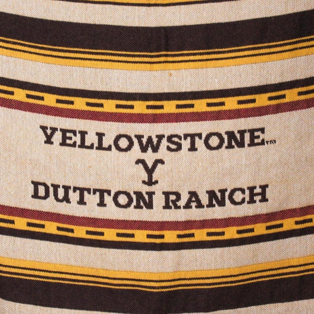 Yellowstone Dutton Ranch Tan and Red Throw Blanket - Picture 5 of 9